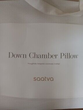 Saatva White High King Down Chamber Pillow